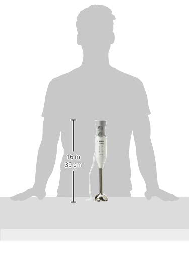 Bosch MSM66110 ErgoMixx hand blender (600 W, with accessories, stainless steel mixing foot, dishwasher-safe, QuattroBlade, with shaker) white/gray [Energy Class A]