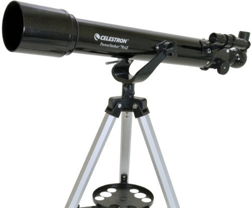 Celestron - PowerSeeker 70AZ Telescope - Manual Alt-Azimuth Telescope for Beginners - Compact and Portable - Bonus Astronomy Software Package - 70mm Aperture