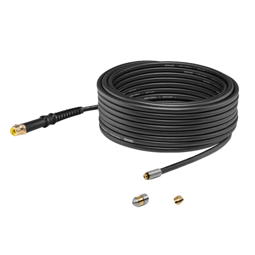 Kärcher 26377670 15 m Pipe and Drain Cleaning Kit for K2 - K7 Series Domestic Pressure Washers, Black, Yellow