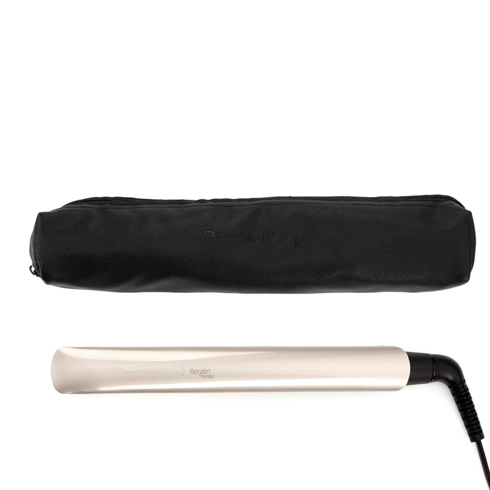 Remington Hair Straightener Keratin Therapy (With Heat Protecting Sensor, Protective Against Damage, Ceramic Coating, 5 Temperature Settings) S8593