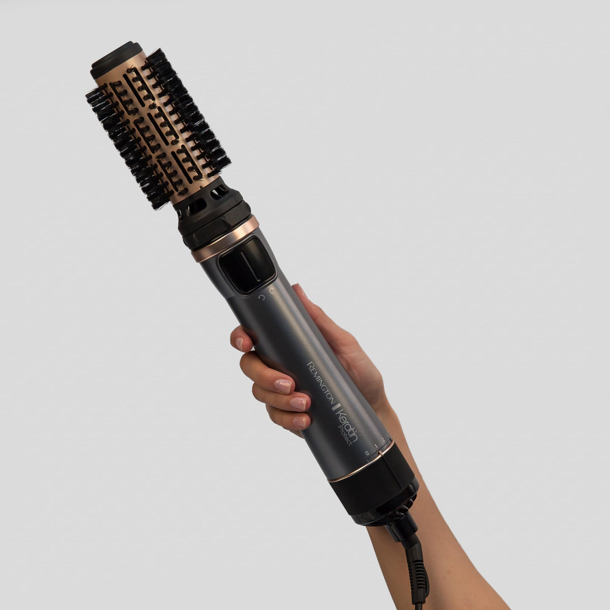 Remington Hair Dryer Brush Keratin Protect (Rotary, 1000 Watt, Enriched With Keratin And Almond Oil For Strong & Healthy Hair, Ceramic Coating, Coolshot) Hot Air Brush AS8811
