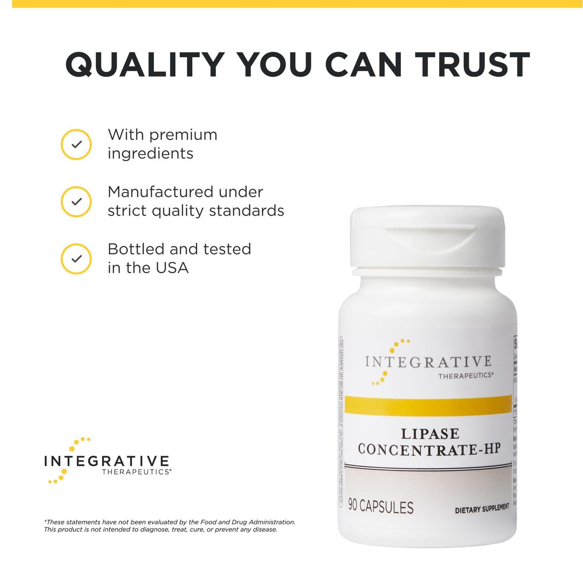 Integrative Therapeutics Lipase Concentrate-HP - Enzyme Supplement for Men and Women That Aids in The Digestion of Fats* - Keto and Paleo Friendly* - 90 Vegan Capsules