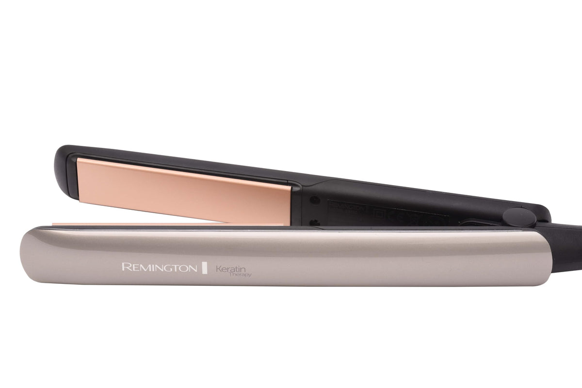 Remington Hair Straightener Keratin Therapy (With Heat Protecting Sensor, Protective Against Damage, Ceramic Coating, 5 Temperature Settings) S8593