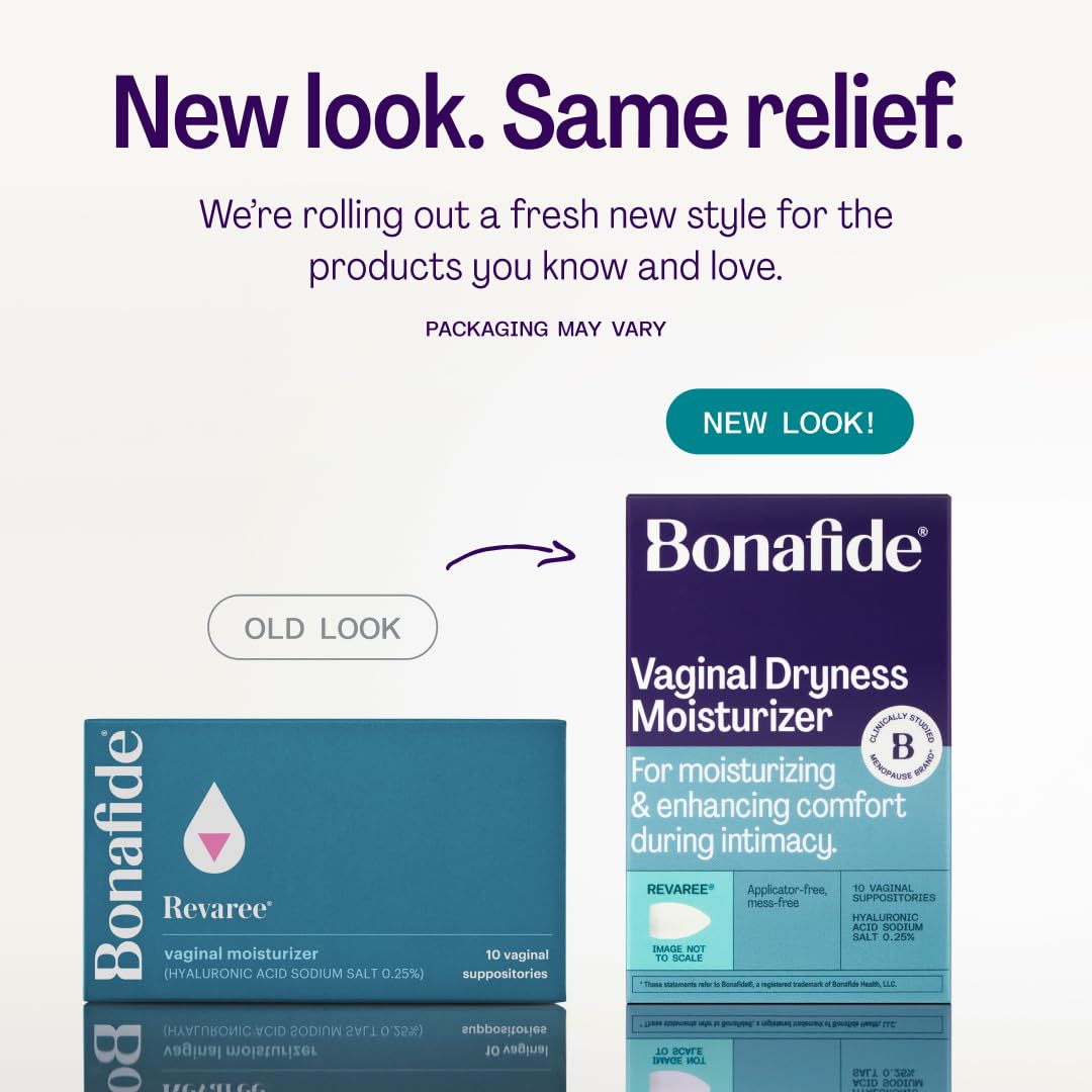 Bonafide Vaginal Moisturizer for Dryness Relief Revaree – 5 mg Hyaluronic Acid – Hormone-Free, Estrogen-Free – For Mild to Moderate Vaginal Dryness & Everyday Comfort — 2-Month Supply