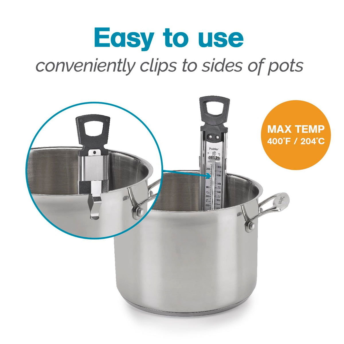 Polder THM-515 Candy/Jelly/Deep Fry Thermometer, Stainless Steel