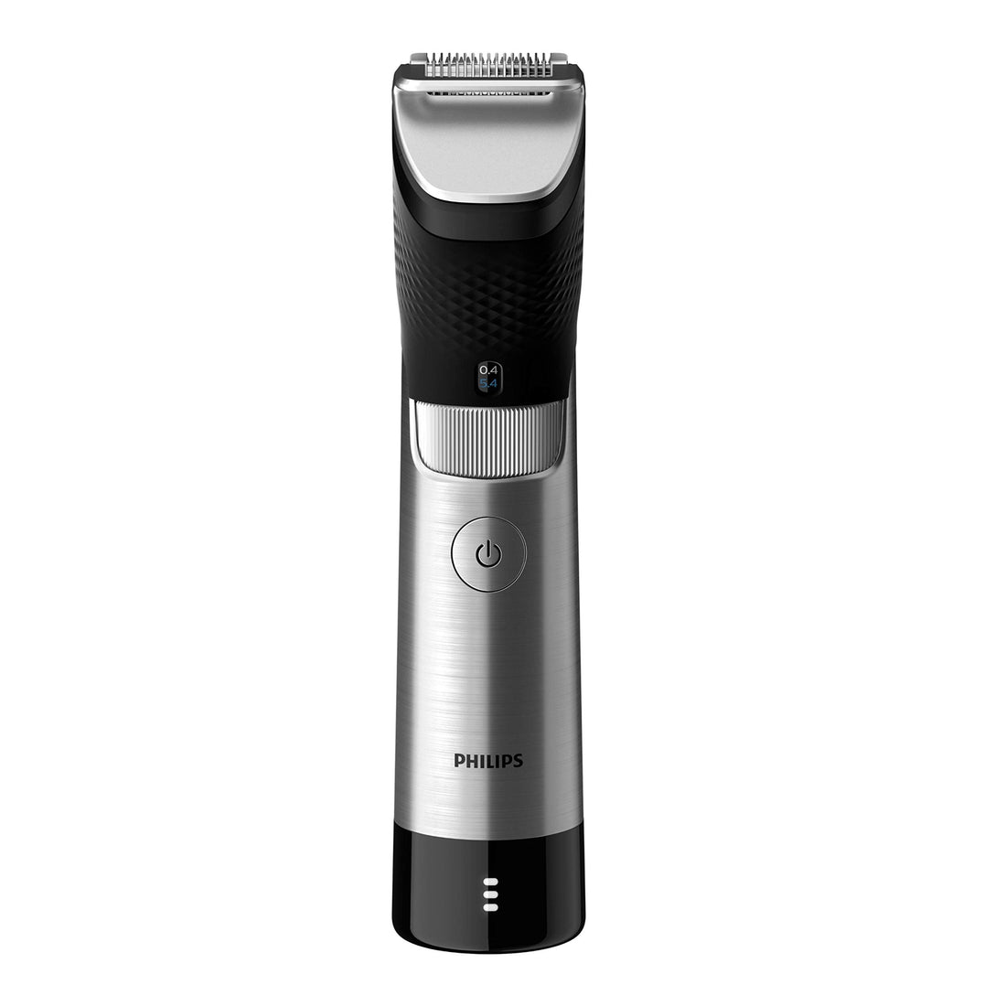 Philips Beard Trimmer Series 9000 Prestige with SteelPrecision Technology, 3-Stage Battery Display, Up to 120 Minutes Runtime / 1 Hour Charge, Model BT9810/15