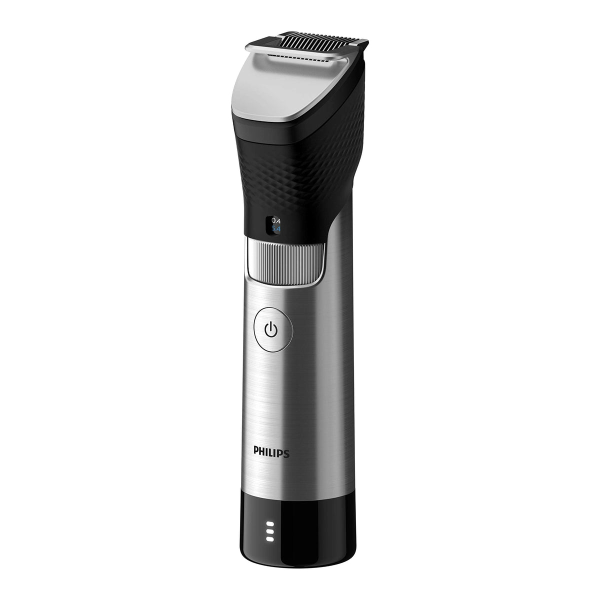 Philips Beard Trimmer Series 9000 Prestige with SteelPrecision Technology, 3-Stage Battery Display, Up to 120 Minutes Runtime / 1 Hour Charge, Model BT9810/15