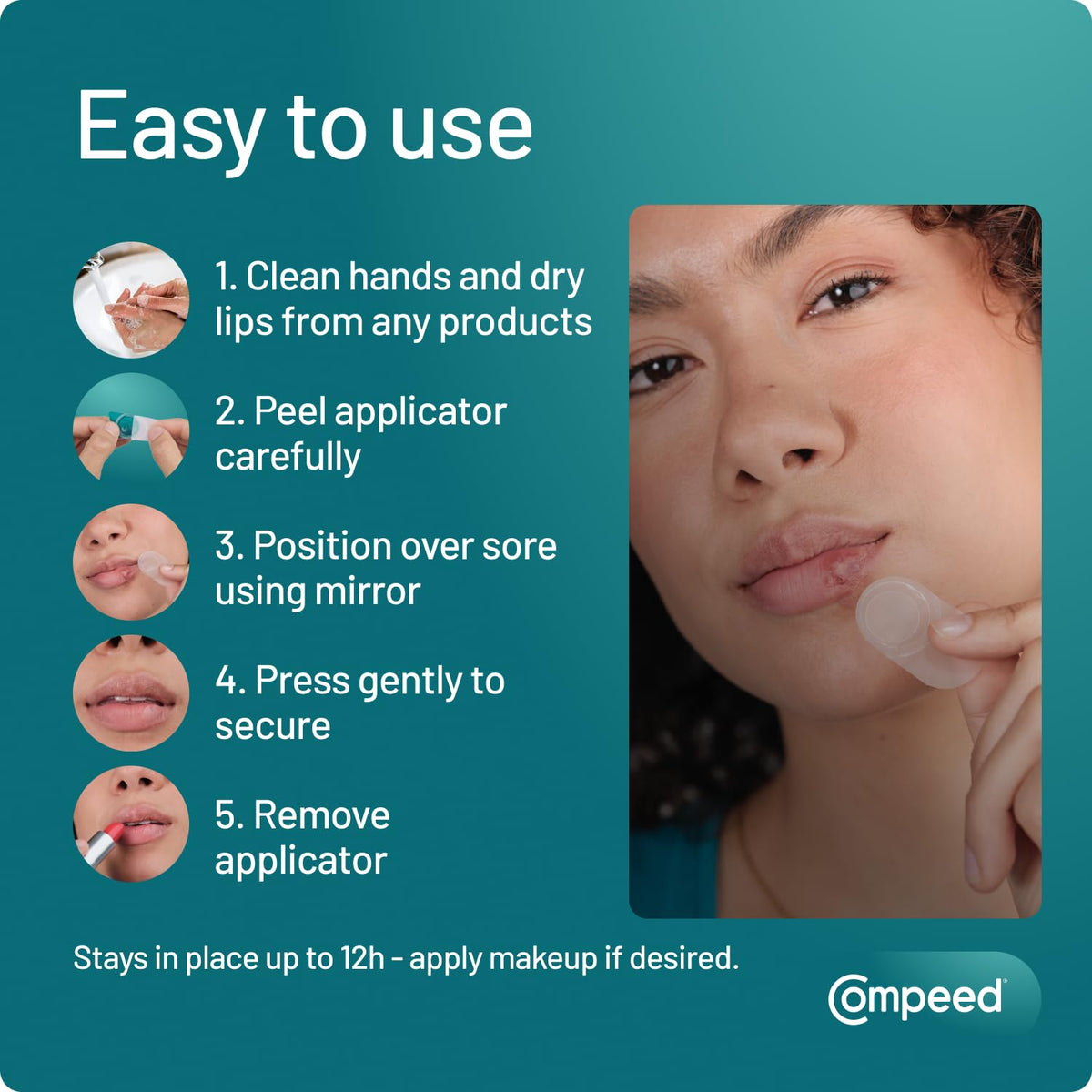 Compeed Invisible Cold Sore Patch, 15 patches