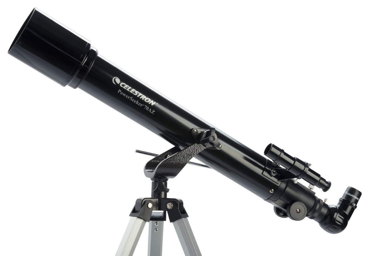 Celestron - PowerSeeker 70AZ Telescope - Manual Alt-Azimuth Telescope for Beginners - Compact and Portable - Bonus Astronomy Software Package - 70mm Aperture