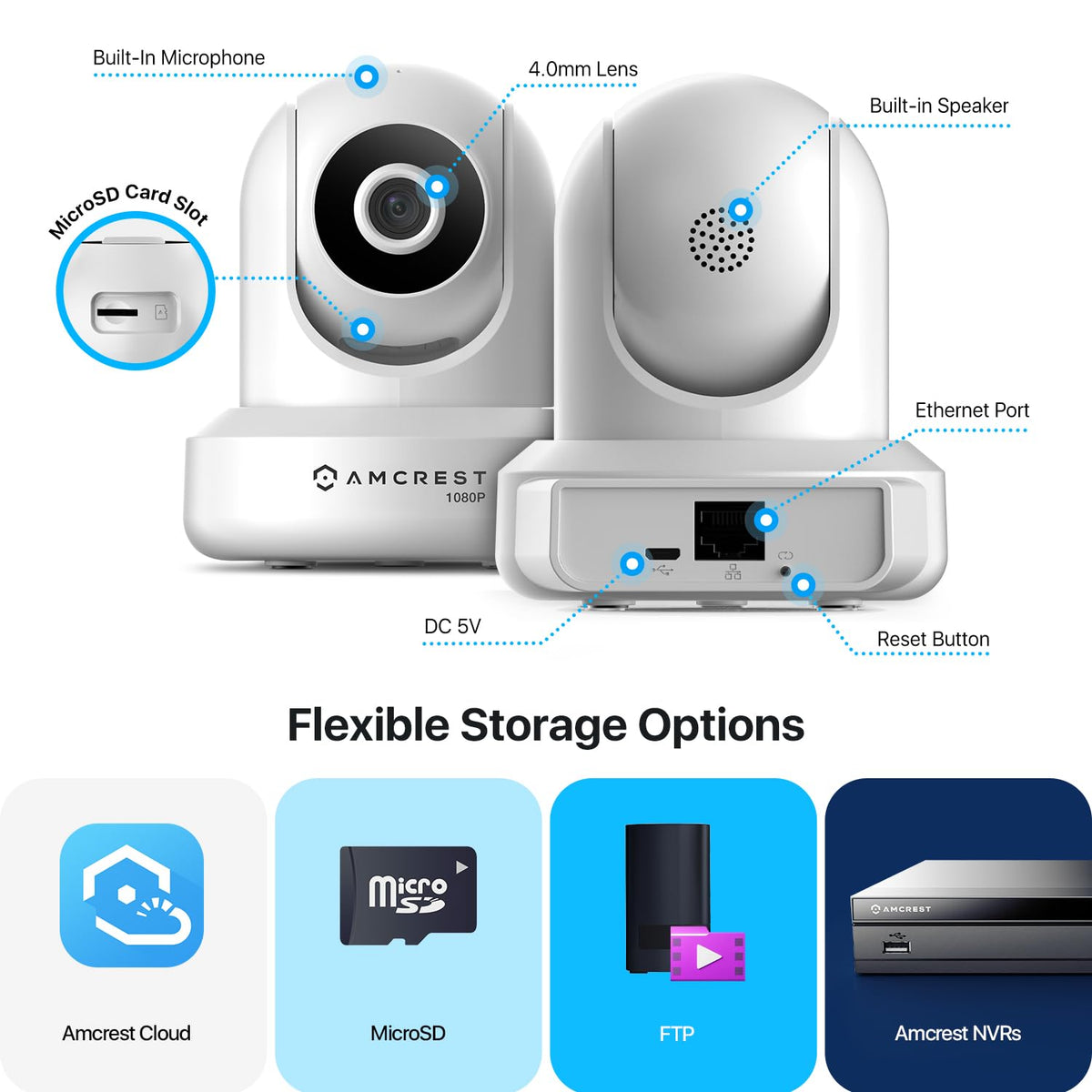 Amcrest ProHD 1080P WiFi Wireless IP Security Camera - 1080P (1920TVL), IP2M-841