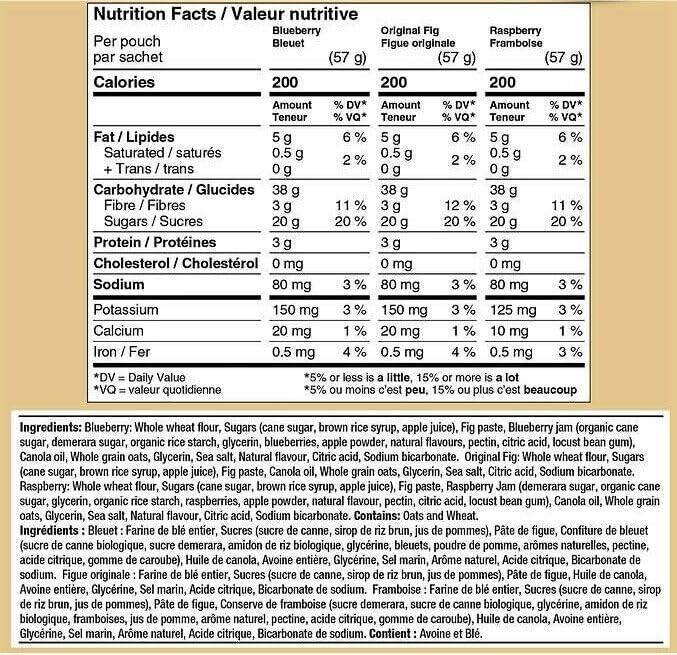 Nature's Bakery Whole Wheat Fig Bars, Variety Pack (8- Blueberry, 8- Original Fig, 8-Raspberry), 1-24 Count Box of 2 oz Twin Packs (24 Packs), Vegan Snacks, Non-GMO