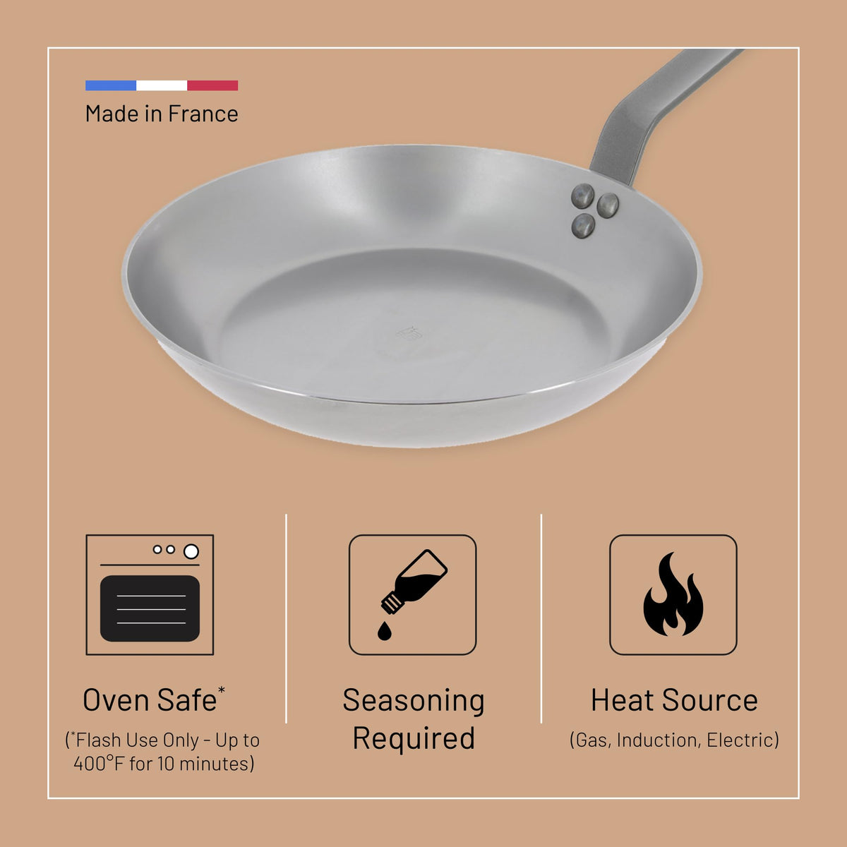 de Buyer (TT) IRON FRYING PAN Ø26xH4cm, MINERAL B, DE BUYER