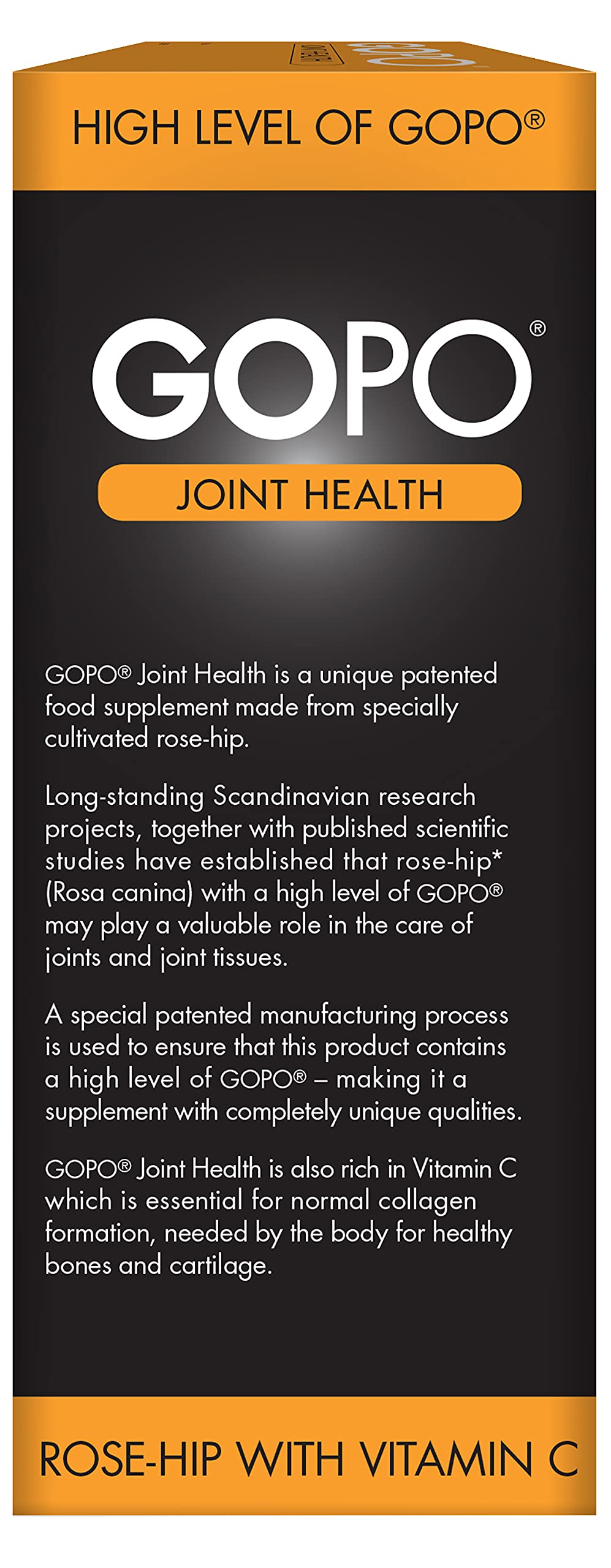 Rosehip Joint Supplement by GOPO (200 Capsules): Rose Hips Joint Support - Patented Formula w/Vitamin C, Non-GMO, Vegan - Clinically Proven for Natural Joint Health & Joint Care