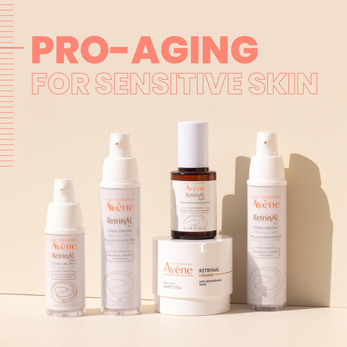 Avene RetrinAL 0.1 Intensive Cream, Retinaldehyde, Reduce Signs of Aging, Brighten & Rejuvenate Skin, 1.01 Oz