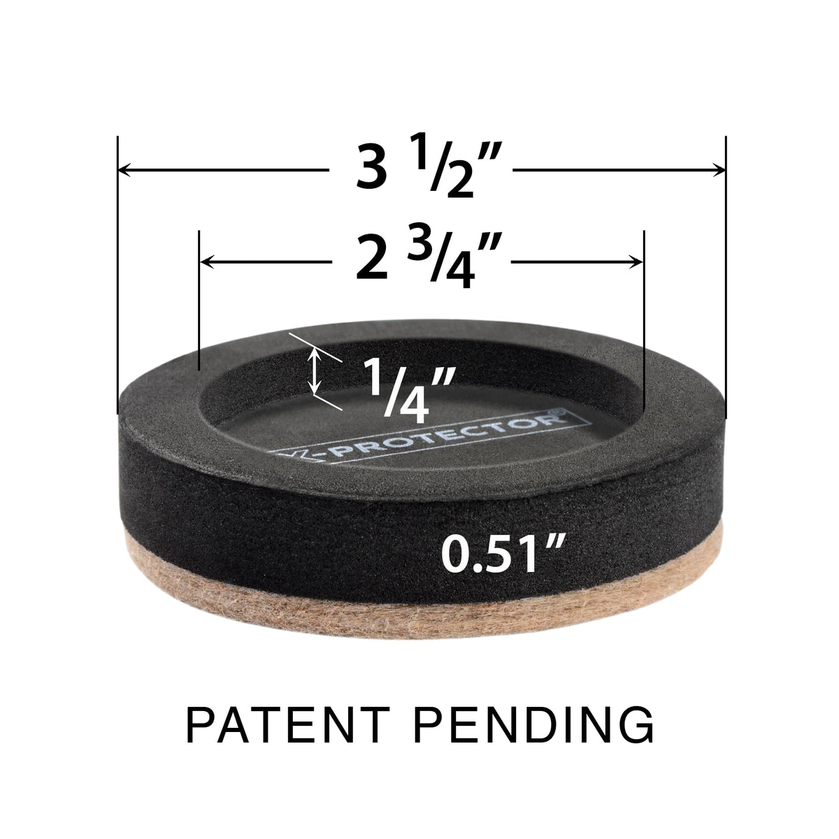 Felt Furniture Sliders for Hardwood Floors X-PROTECTOR 8 PCS 3 ½” - Slider with Unique Design - Heavy-Duty Movers for Hard Surfaces - Sliders - Move Your Easily!