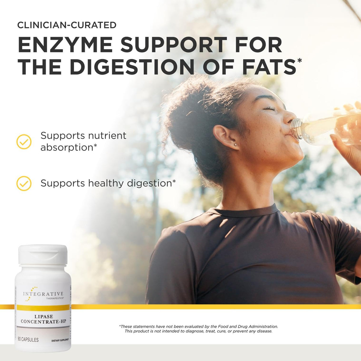 Integrative Therapeutics Lipase Concentrate-HP - Enzyme Supplement for Men and Women That Aids in The Digestion of Fats* - Keto and Paleo Friendly* - 90 Vegan Capsules
