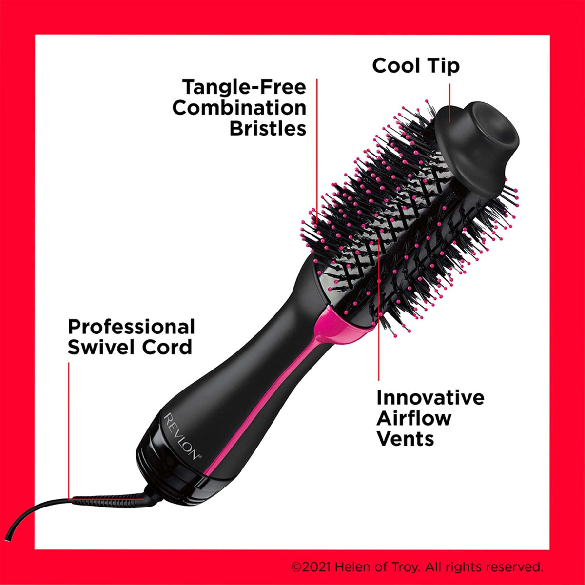 Revlon One-Step Hair Dryer and volumiser for mid to Long Hair (One-Step, 2-in-1 Styling Tool, Ionic and Ceramic Technology, Unique Oval Design) RVDR5222