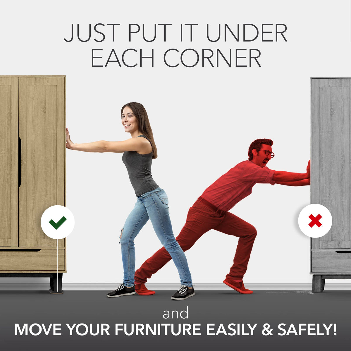 Felt Furniture Sliders for Hardwood Floors X-PROTECTOR 8 PCS 3 ½” - Slider with Unique Design - Heavy-Duty Movers for Hard Surfaces - Sliders - Move Your Easily!