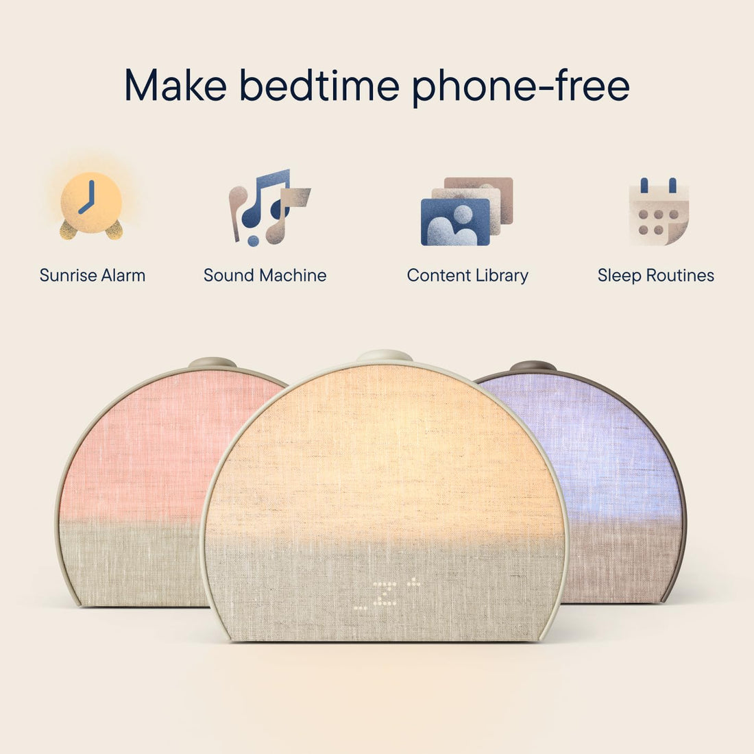 Hatch Restore 3 Sunrise Alarm Clock, Sound Machine, Smart Light (Greige) - White Noise, Screen-Free Sleep Routine