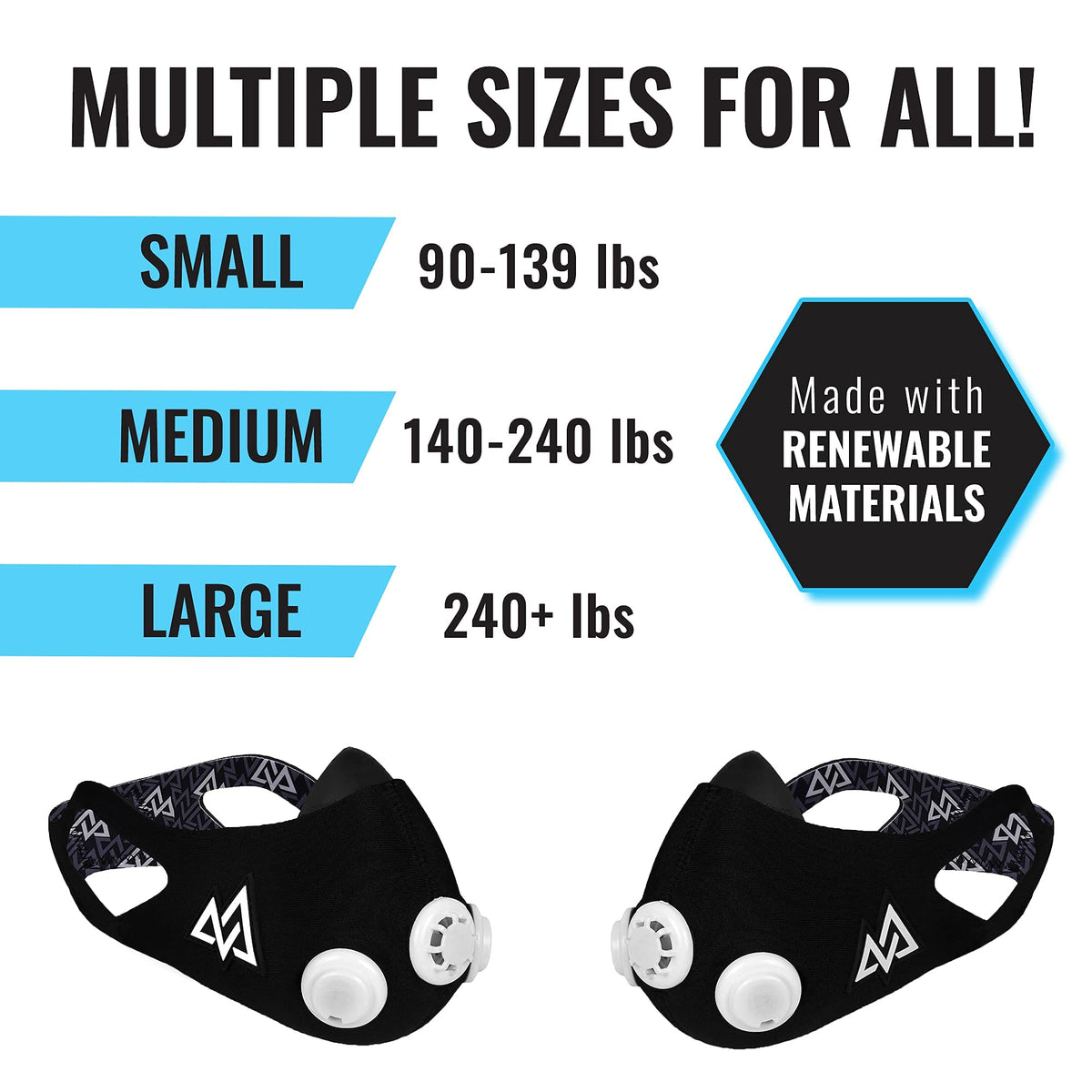 Training Mask 2.0 [Original Black Medium] Elevation Training Mask, Fitness Mask, Workout Mask, Running Mask, Breathing Mask, Resistance Mask, Elevation Mask, Cardio Mask, Endurance Mask For Fitness