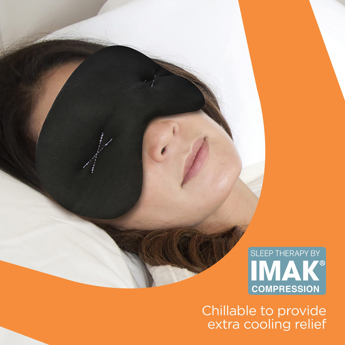 IMAK Compression Pain Relief Mask and Eye Pillow, Cold Therapy Headache, Migraine, Sinus Pain, Patented, Universal Size, Great for Travel & Sleep, Blocks Out Light