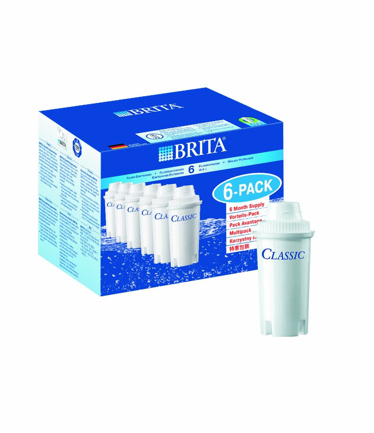 Brita Classic 1016051 Filter Cartridges Pack of 6