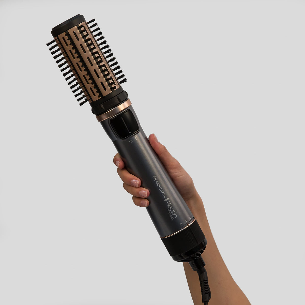 Remington Hair Dryer Brush Keratin Protect (Rotary, 1000 Watt, Enriched With Keratin And Almond Oil For Strong & Healthy Hair, Ceramic Coating, Coolshot) Hot Air Brush AS8811