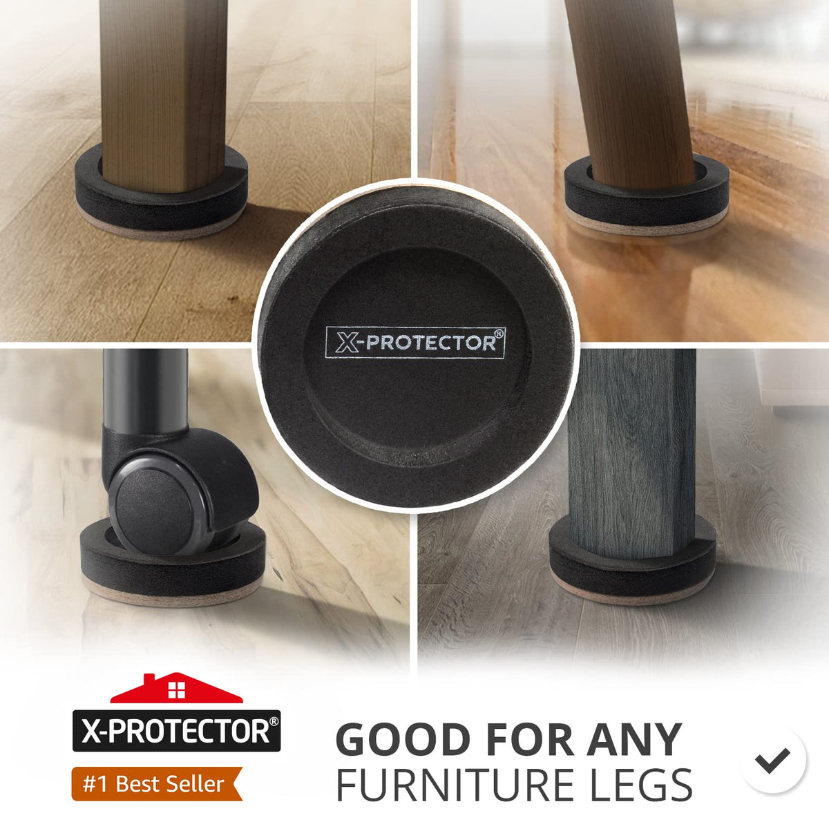 Felt Furniture Sliders for Hardwood Floors X-PROTECTOR 8 PCS 3 ½” - Slider with Unique Design - Heavy-Duty Movers for Hard Surfaces - Sliders - Move Your Easily!