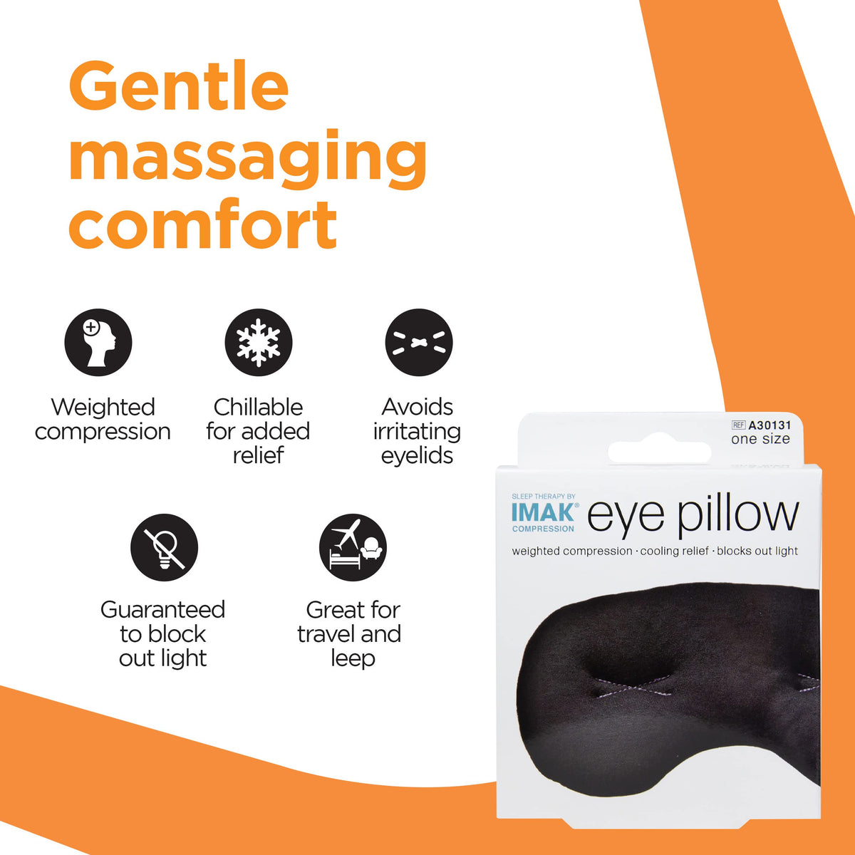 IMAK Compression Pain Relief Mask and Eye Pillow, Cold Therapy Headache, Migraine, Sinus Pain, Patented, Universal Size, Great for Travel & Sleep, Blocks Out Light