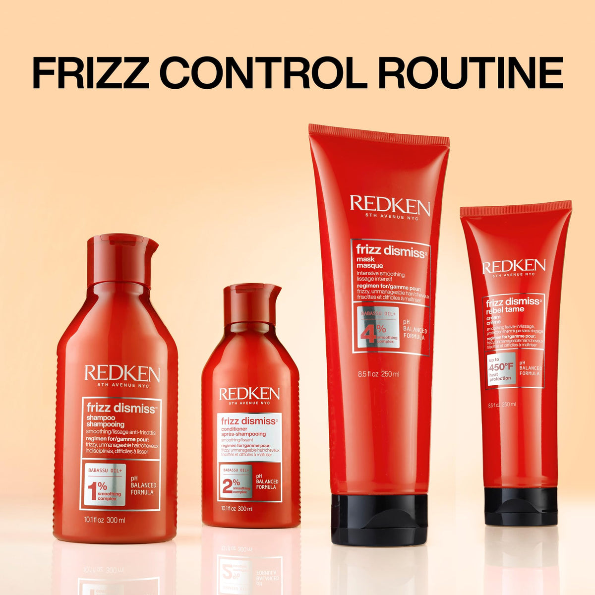 Redken Frizz Dismiss Rebel Tame Heat Protective Leave-In Cream For Frizzy Hair Protects Hair Against Frizz Sulfate Free 250 ml