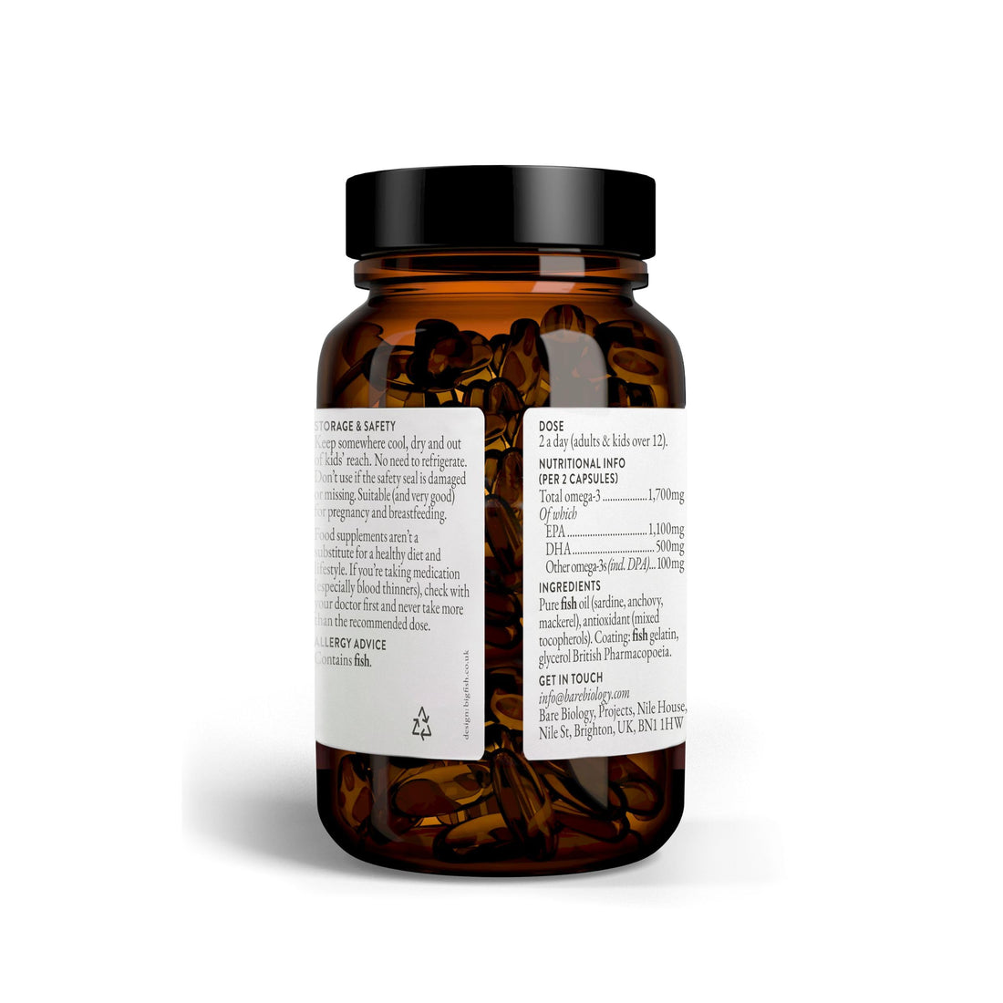 Bare Biology Lion Heart Pure Omega 3 Fish Oil Maxi Caps 60