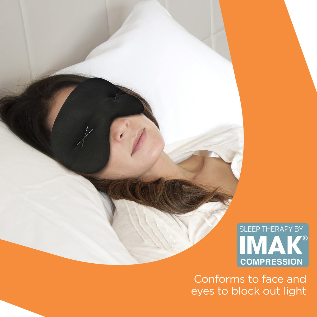 IMAK Compression Pain Relief Mask and Eye Pillow, Cold Therapy Headache, Migraine, Sinus Pain, Patented, Universal Size, Great for Travel & Sleep, Blocks Out Light
