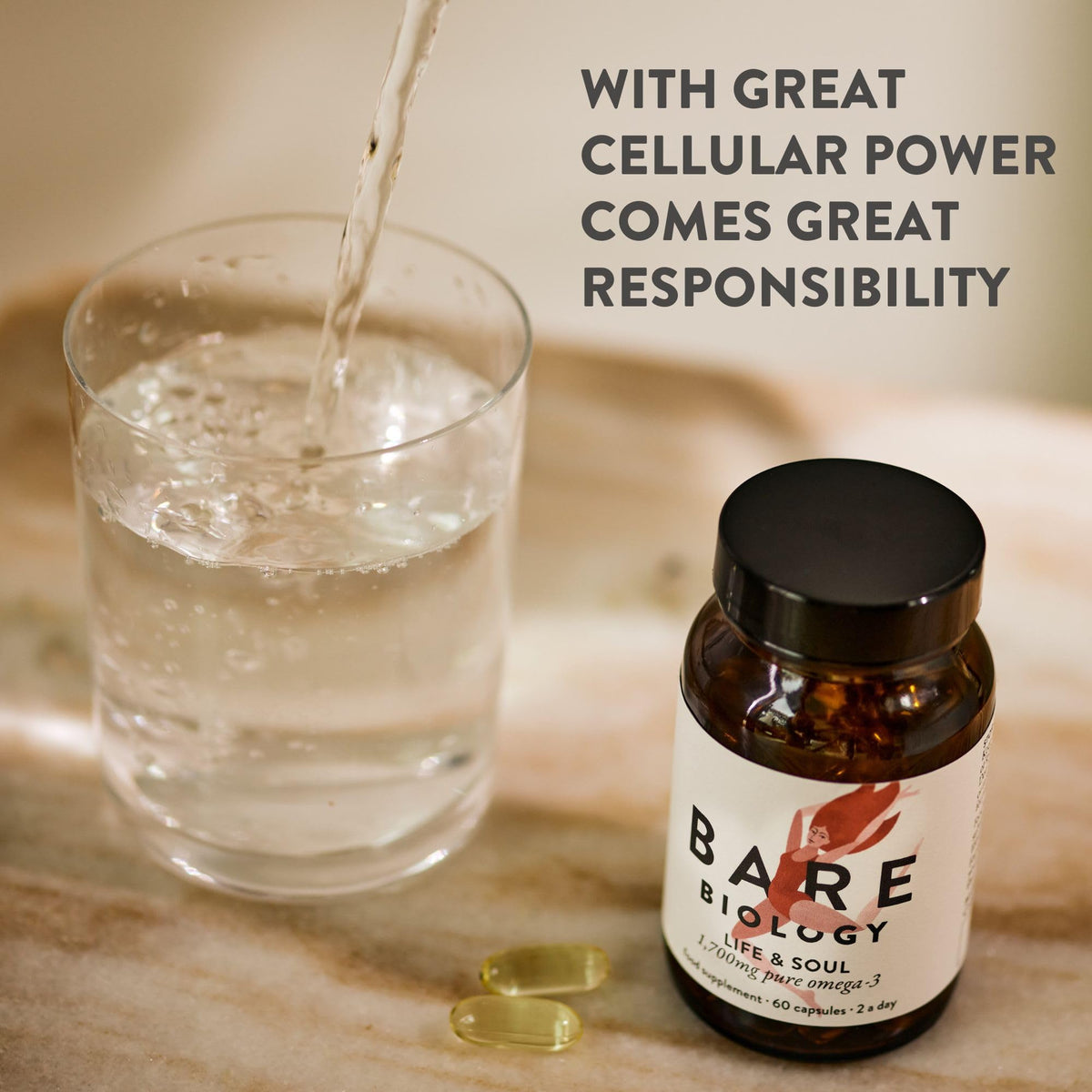 Bare Biology Lion Heart Pure Omega 3 Fish Oil Maxi Caps 60