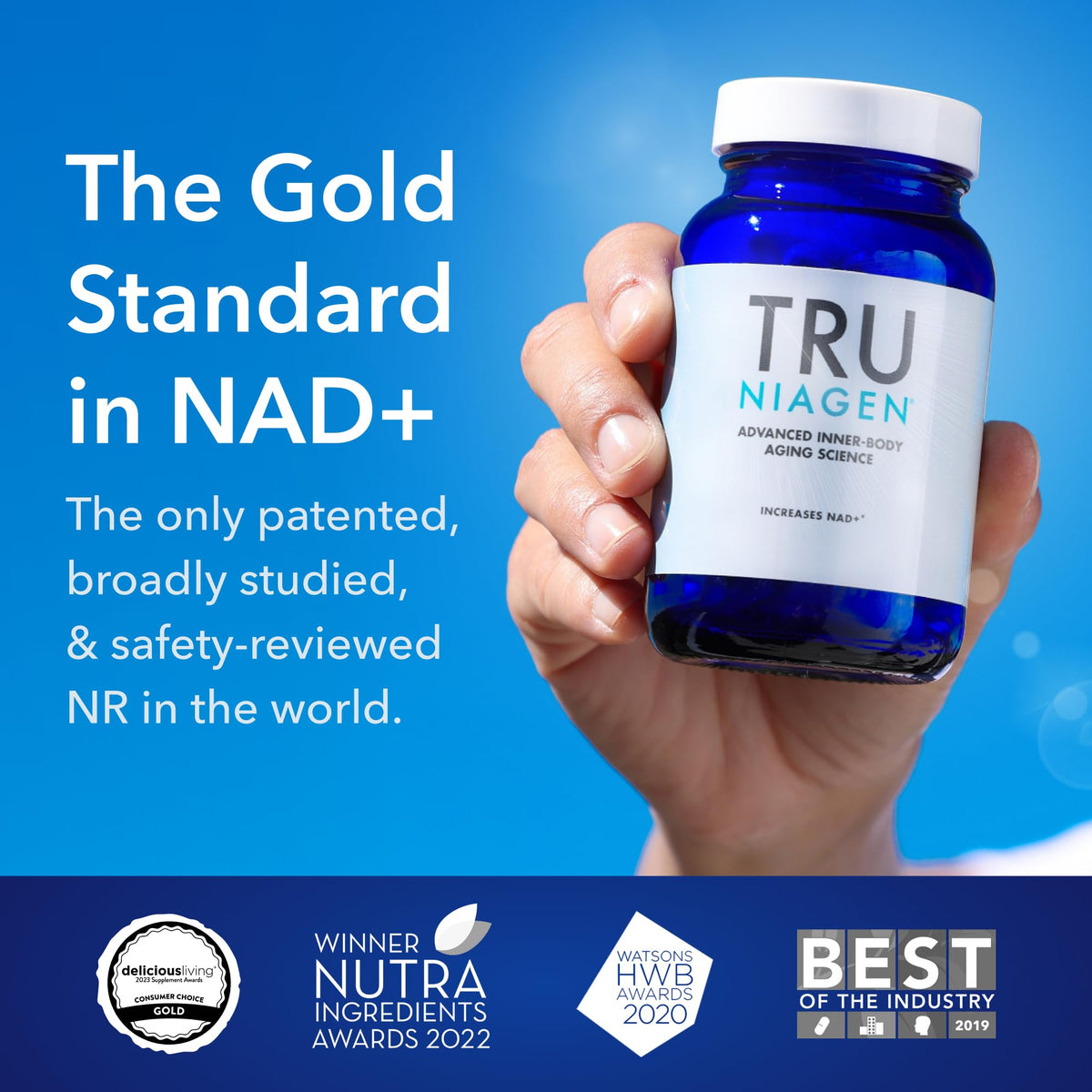 TRU NIAGEN NAD+ Booster Supplement Nicotinamide Riboside NR for Energy Metabolism, Cellular Repair & Healthy Aging (Patented Formula) More Efficient Than NMN - 90 Count - 300mg (6 Months / 2 Bottles)
