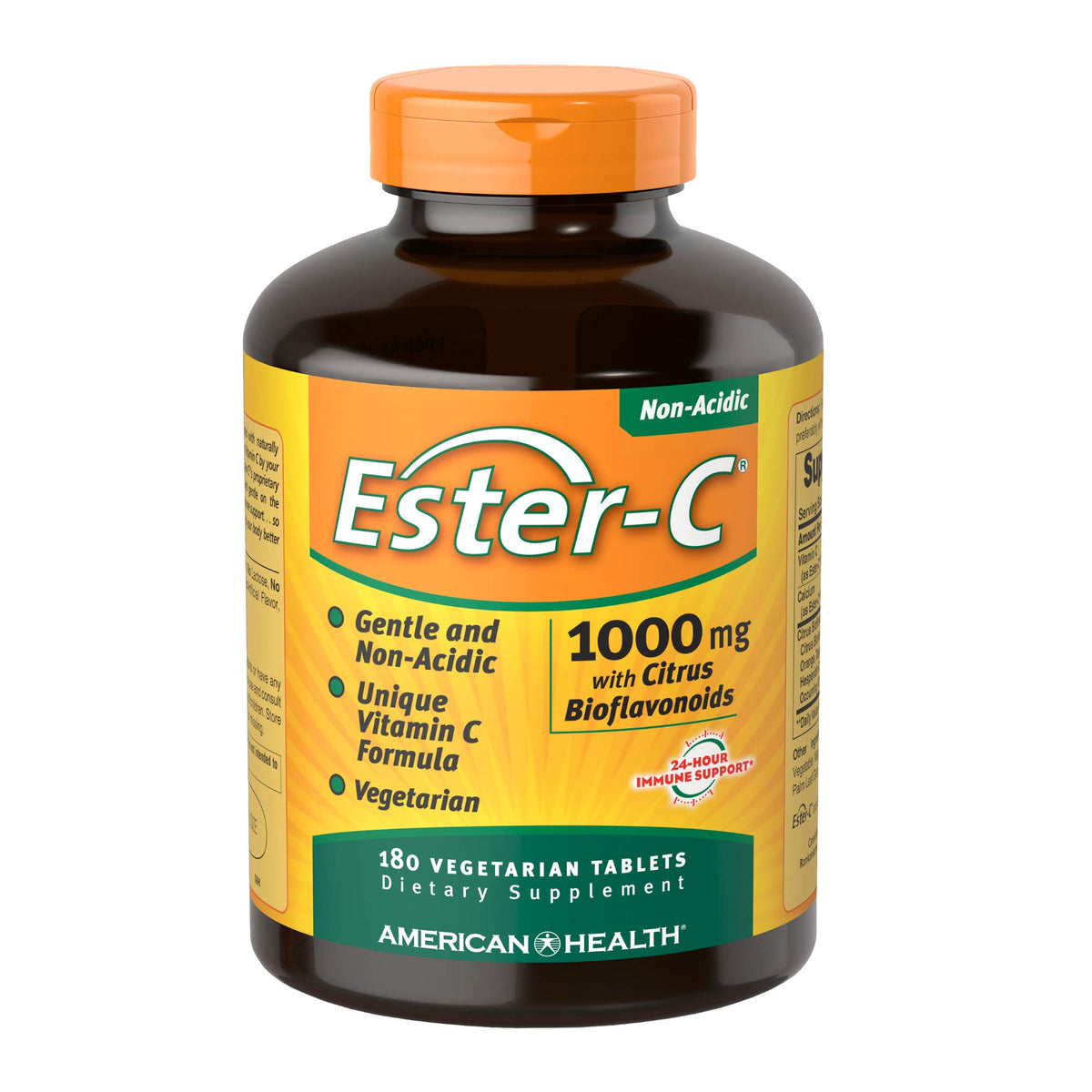 American Health Ester-C with Citrus Bioflavonoids Capsules - Gentle On Stomach, Non-Acidic Vitamin C - Non-GMO, 500 mg, 240 Count, 120 Servings