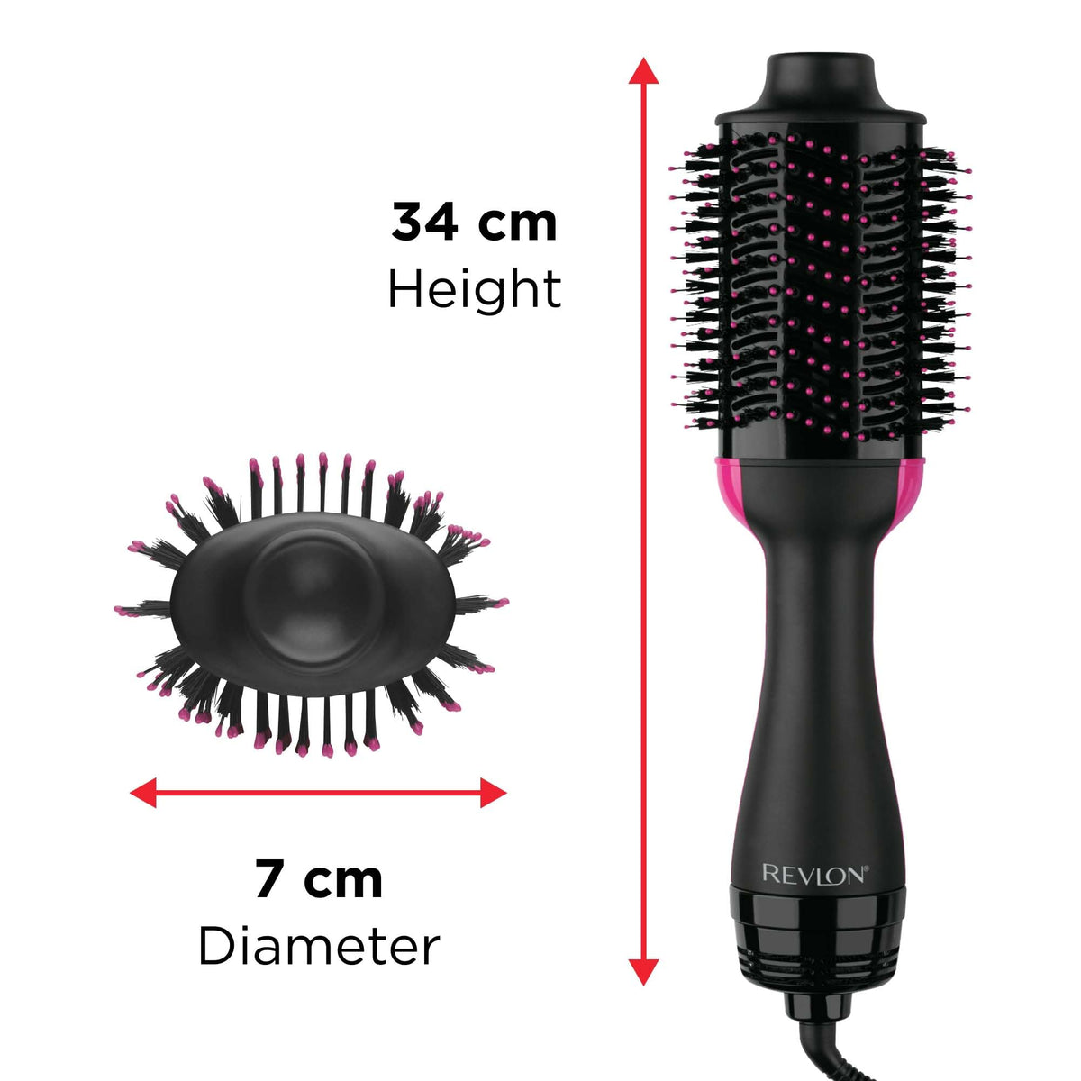 Revlon One-Step Hair Dryer and volumiser for mid to Long Hair (One-Step, 2-in-1 Styling Tool, Ionic and Ceramic Technology, Unique Oval Design) RVDR5222