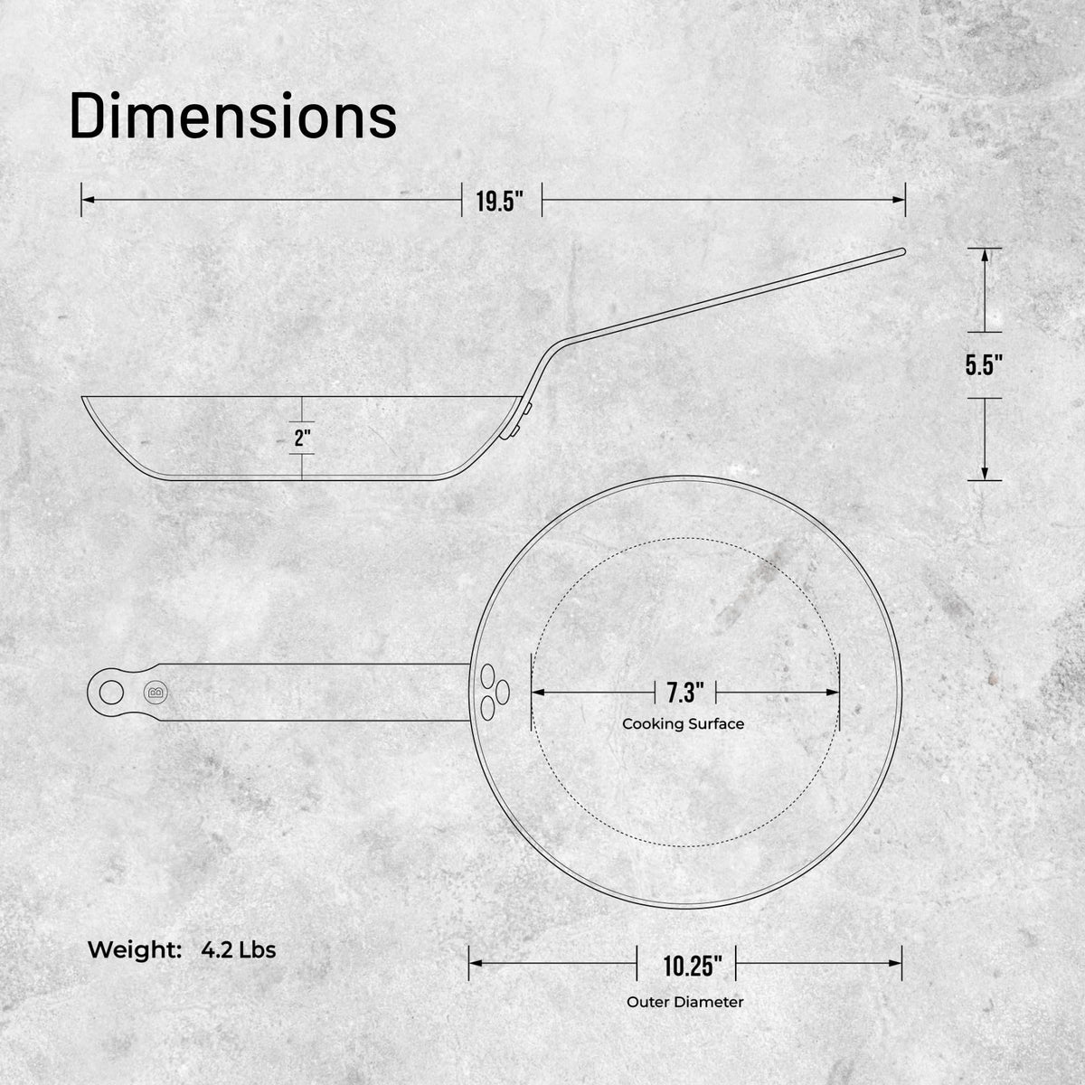 de Buyer (TT) IRON FRYING PAN Ø26xH4cm, MINERAL B, DE BUYER