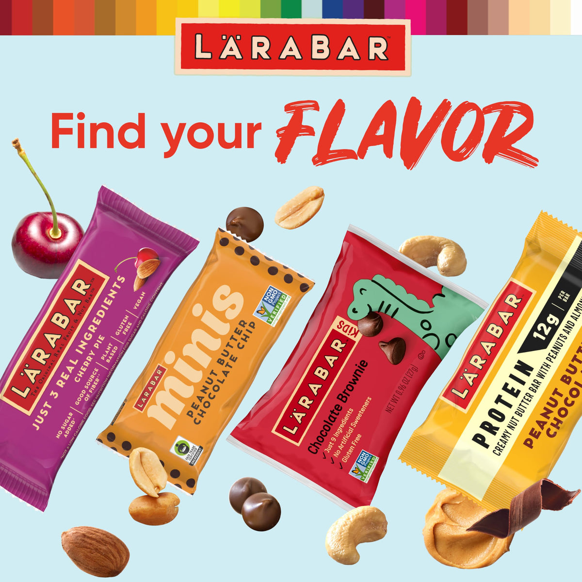 Larabar Gluten Free Bar, Peanut Butter Chocolate Chip, 1.6 oz Bars (16 Count), Whole Food Bars, Dairy Free Snacks