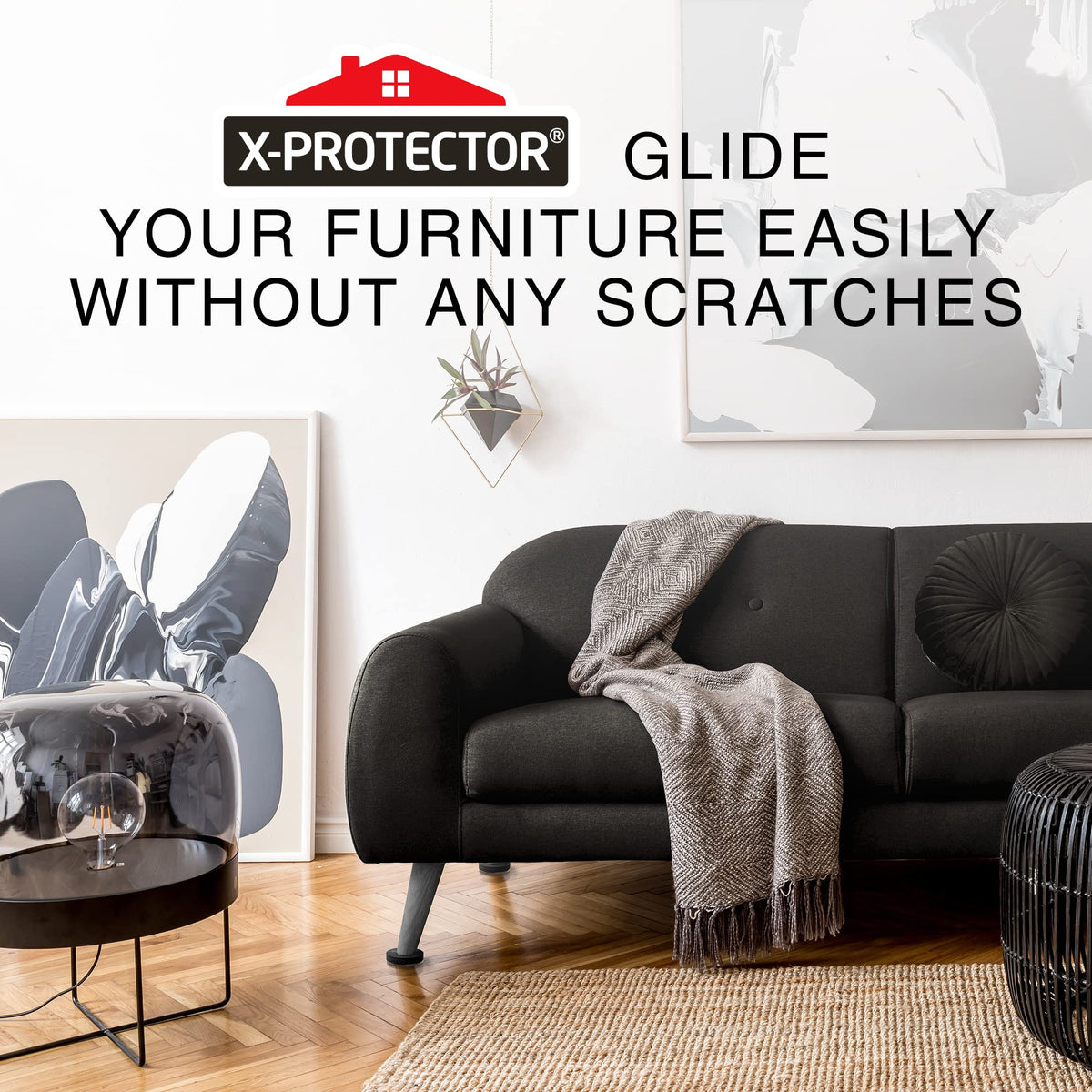 Felt Furniture Sliders for Hardwood Floors X-PROTECTOR 8 PCS 3 ½” - Slider with Unique Design - Heavy-Duty Movers for Hard Surfaces - Sliders - Move Your Easily!