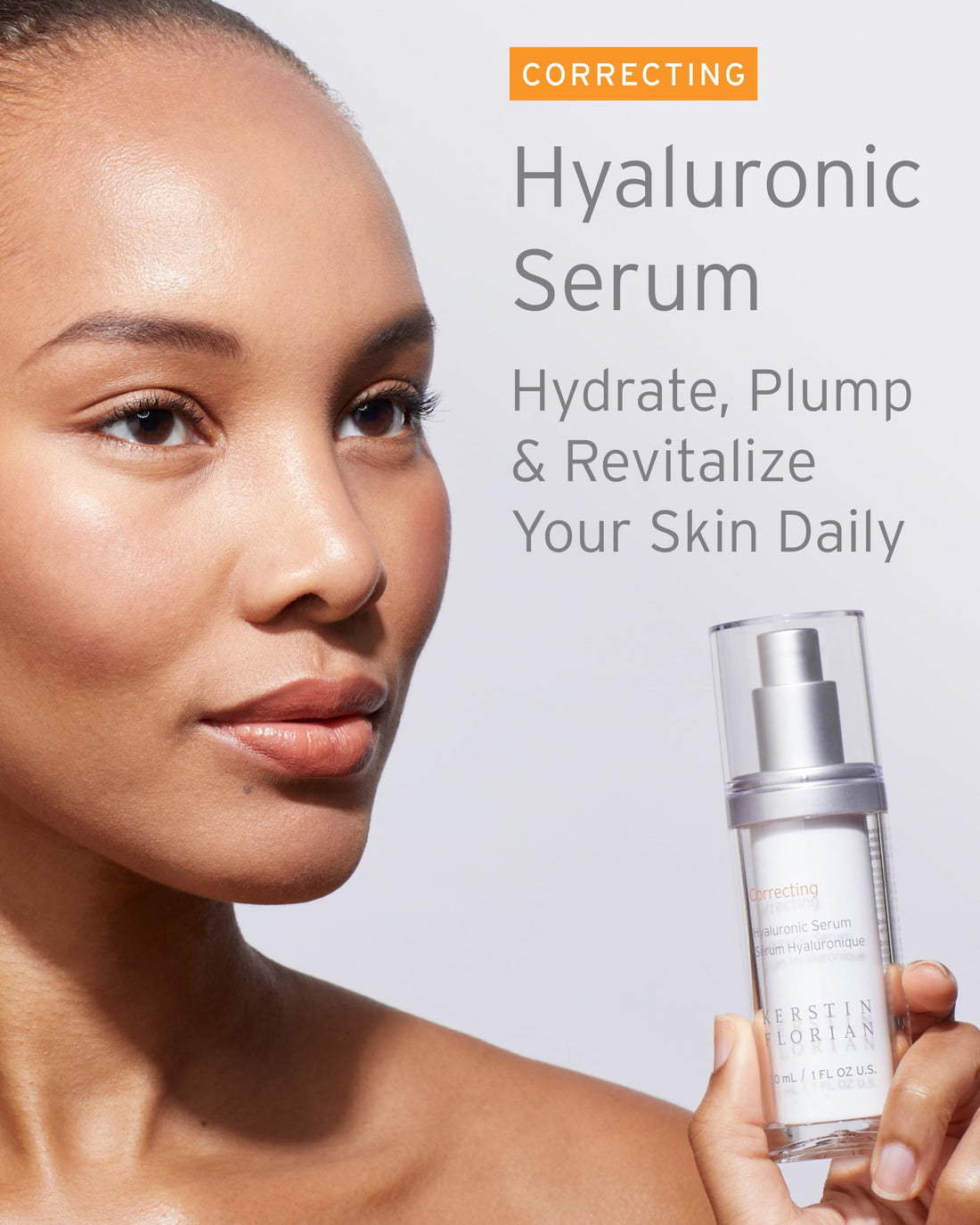 Kerstin Florian Correcting Hyaluronic Serum, Moisturizing Anti-Aging Serum for Hydration and Plumpness 30ml/1 fl oz