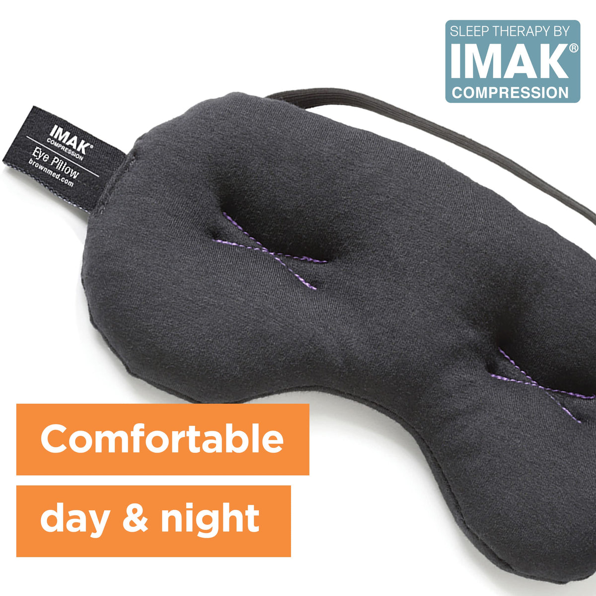 IMAK Compression Pain Relief Mask and Eye Pillow, Cold Therapy Headache, Migraine, Sinus Pain, Patented, Universal Size, Great for Travel & Sleep, Blocks Out Light