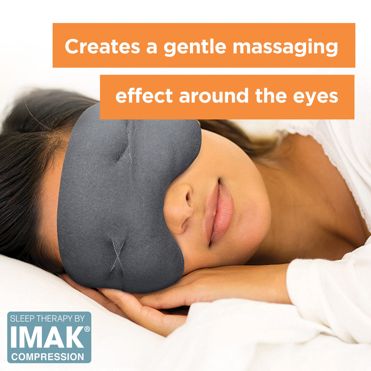 IMAK Compression Pain Relief Mask and Eye Pillow, Cold Therapy Headache, Migraine, Sinus Pain, Patented, Universal Size, Great for Travel & Sleep, Blocks Out Light