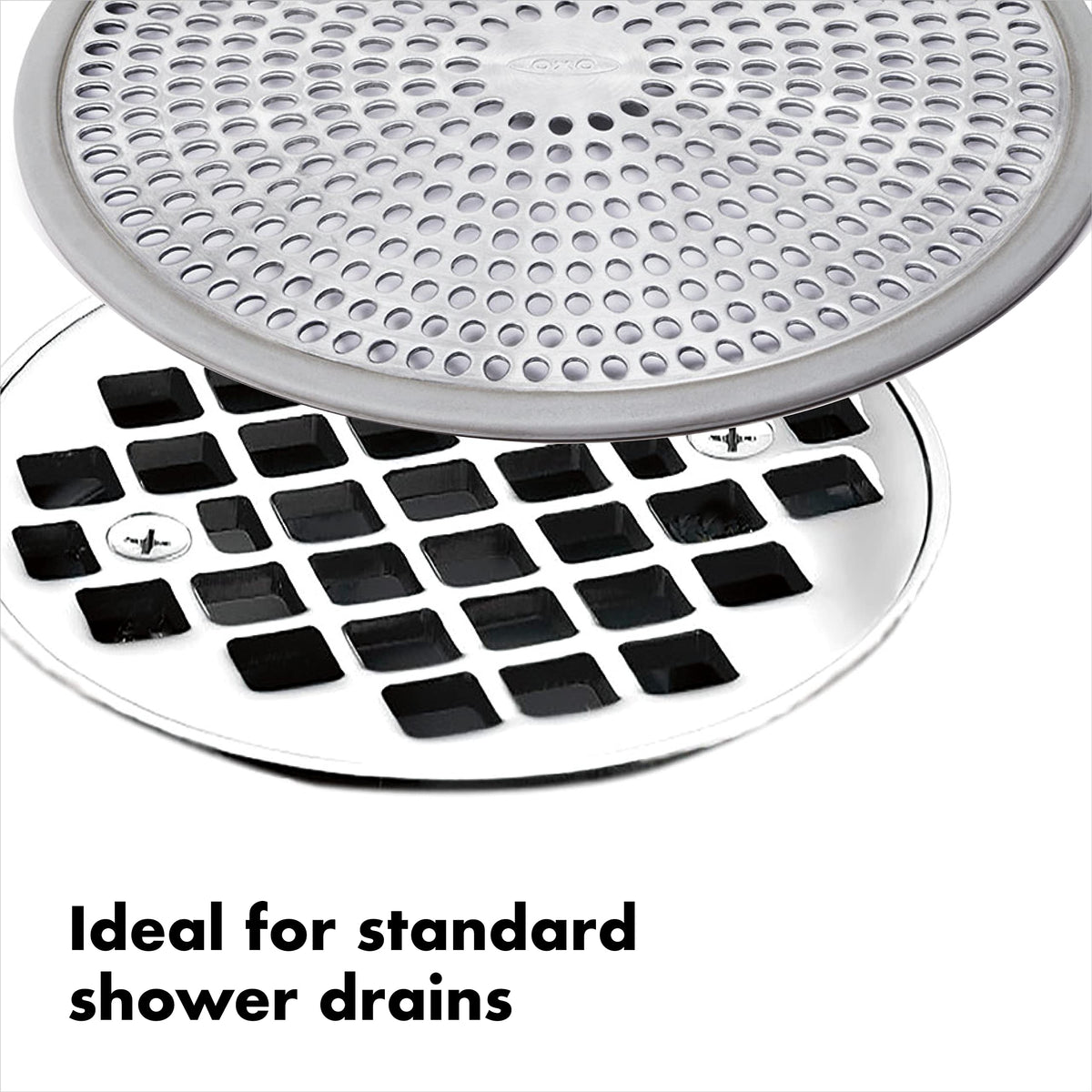 OXO Good Grips Easy Clean Shower Stall Drain Protector - Stainless Steel & Silicone