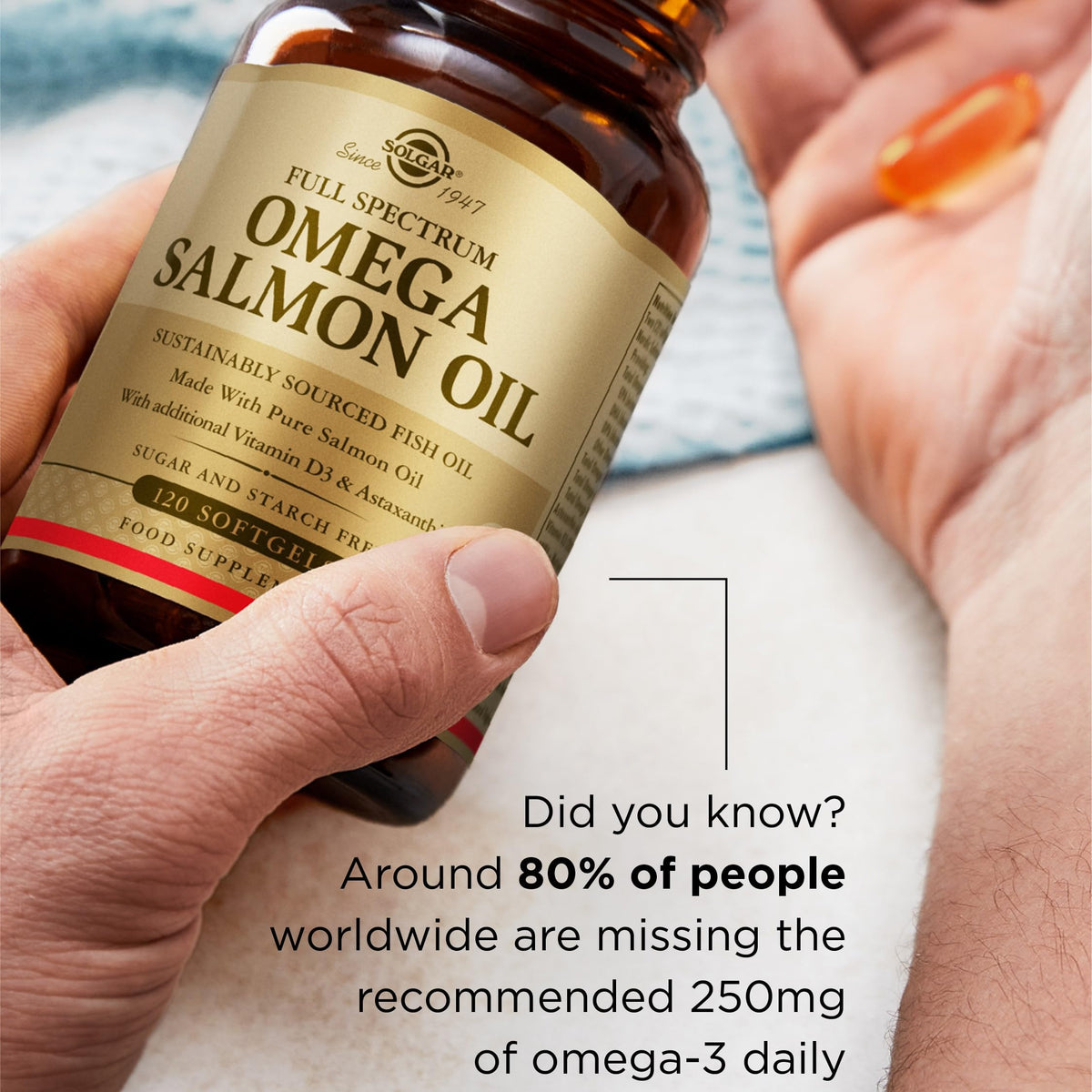 Solgar Wild Alaskan Full Spectrum Omega, 120 Softgels - Supports Heart, Brain, Bone and Skin Health - Provides Vitamin D3 - Rich Source of EPA & DHA - Non GMO, Gluten Free, Dairy Free - 60 Servings