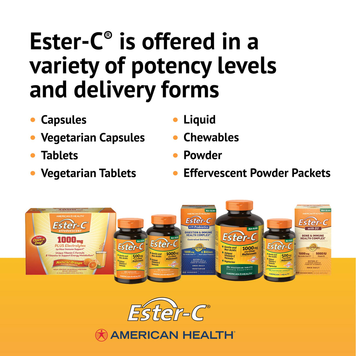 American Health Ester-C with Citrus Bioflavonoids Capsules - Gentle On Stomach, Non-Acidic Vitamin C - Non-GMO, 500 mg, 240 Count, 120 Servings