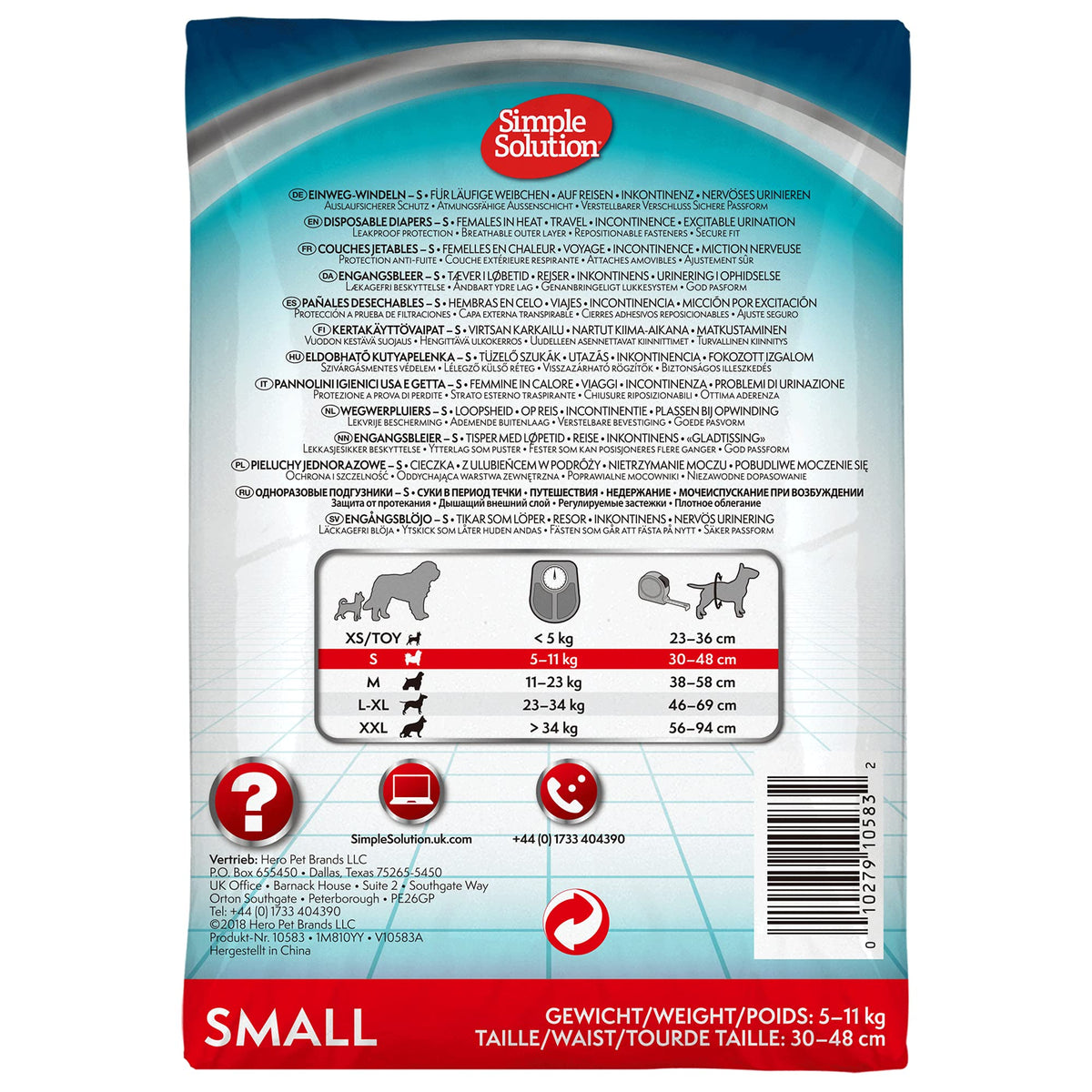 Simple Solution Disposable Dog Diapers for Female Dogs | Super Absorbent Leak-Proof Fit