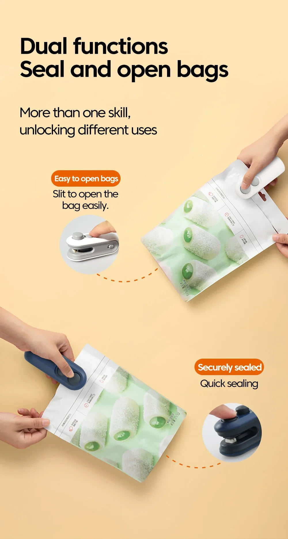 Mini Heat Bag Sealer Rechargeable 2 in 1 Bag Sealer  (Dummy)