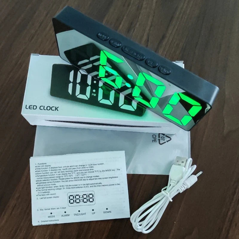 LED Mirror Digital Alarm Clock (Dummy)