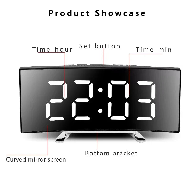 LED Mirror Digital Alarm Clock (Dummy)