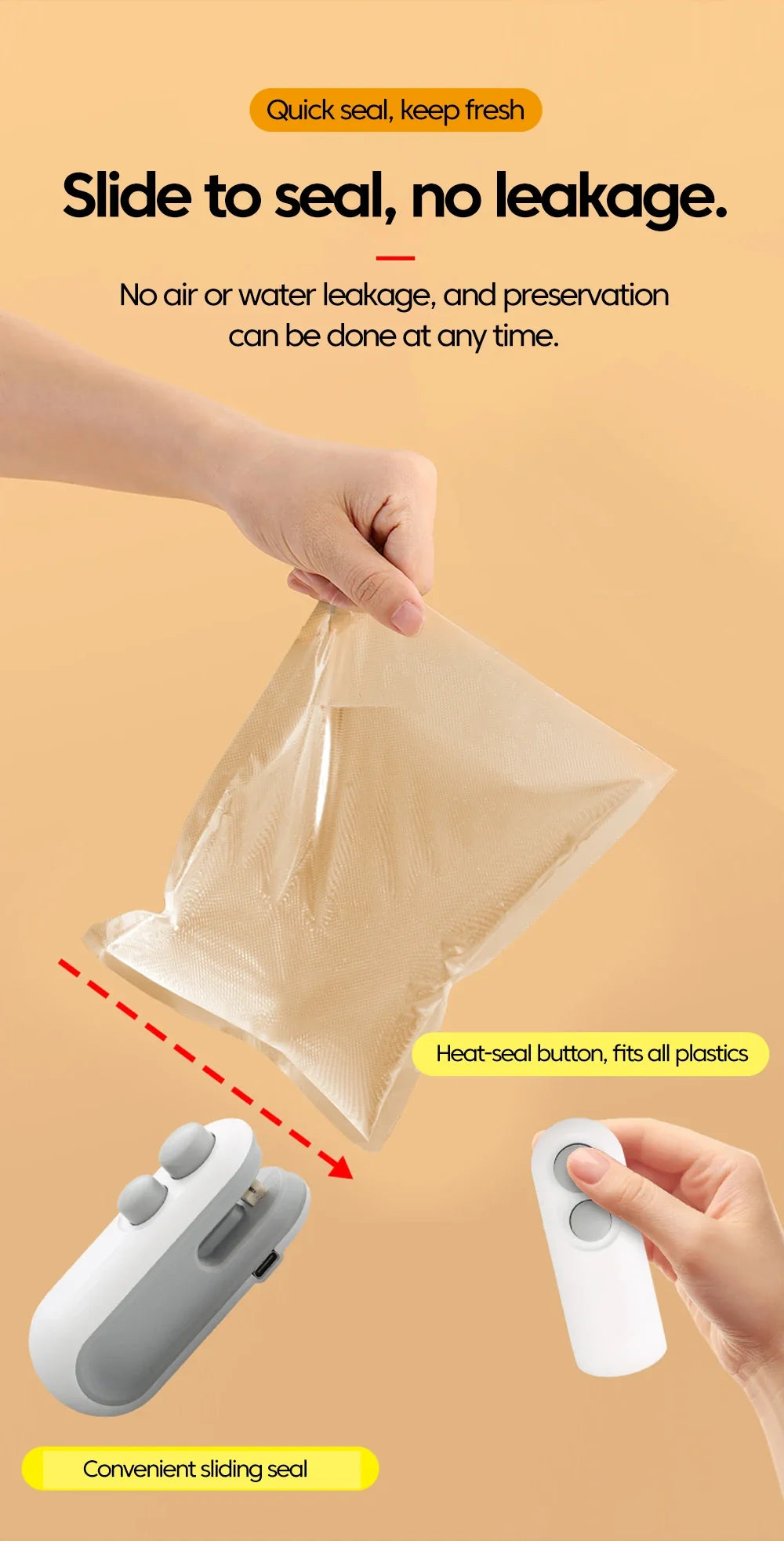 Mini Heat Bag Sealer Rechargeable 2 in 1 Bag Sealer  (Dummy)